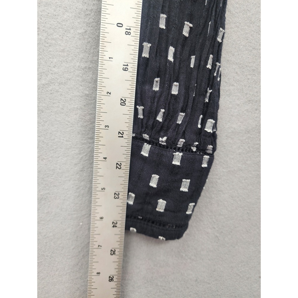 Zara Trafaluc Black White Geometric Print Cotton Mini‎ Dress Long Sleeve Boho M - Picture 14 of 14